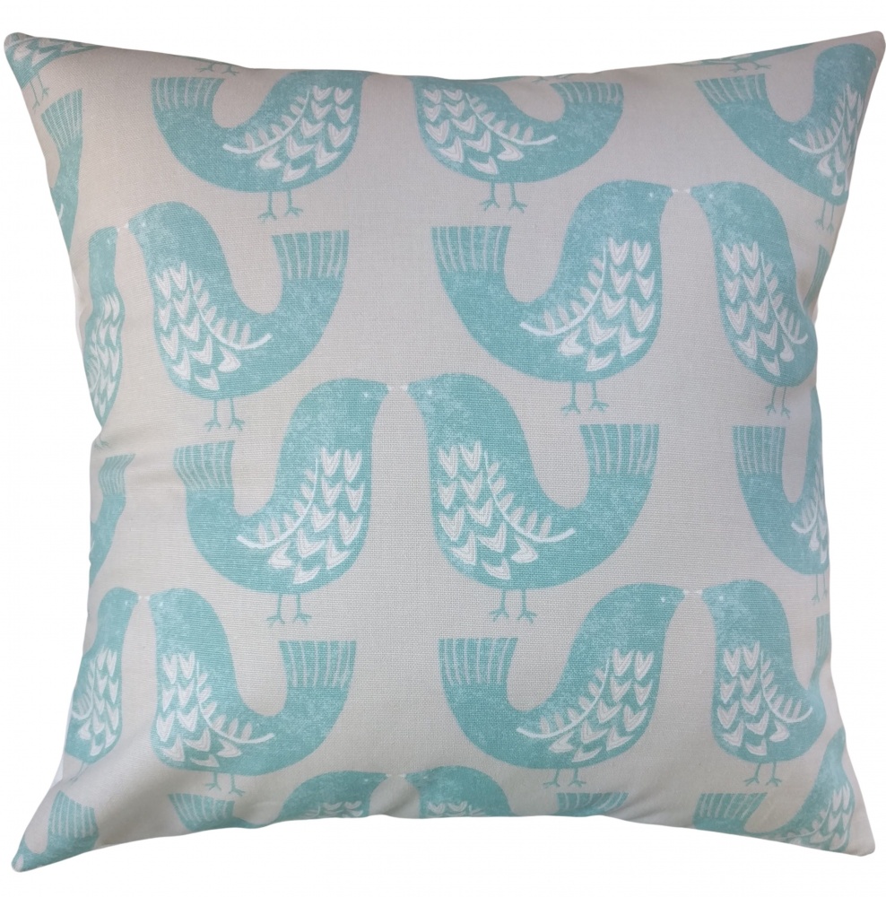 Cushion Cover in iLiv Scandi Birds Aqua 14'' 16'' 18'' 20'' 22'' 24'' 26''