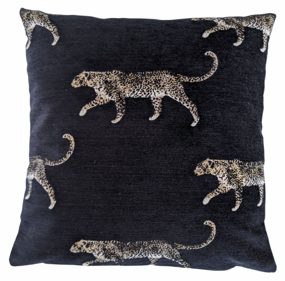 Black and Gold Leopard Cushion Cover 14'' 16'' 18'' 20'' 22'' 24'' 26''