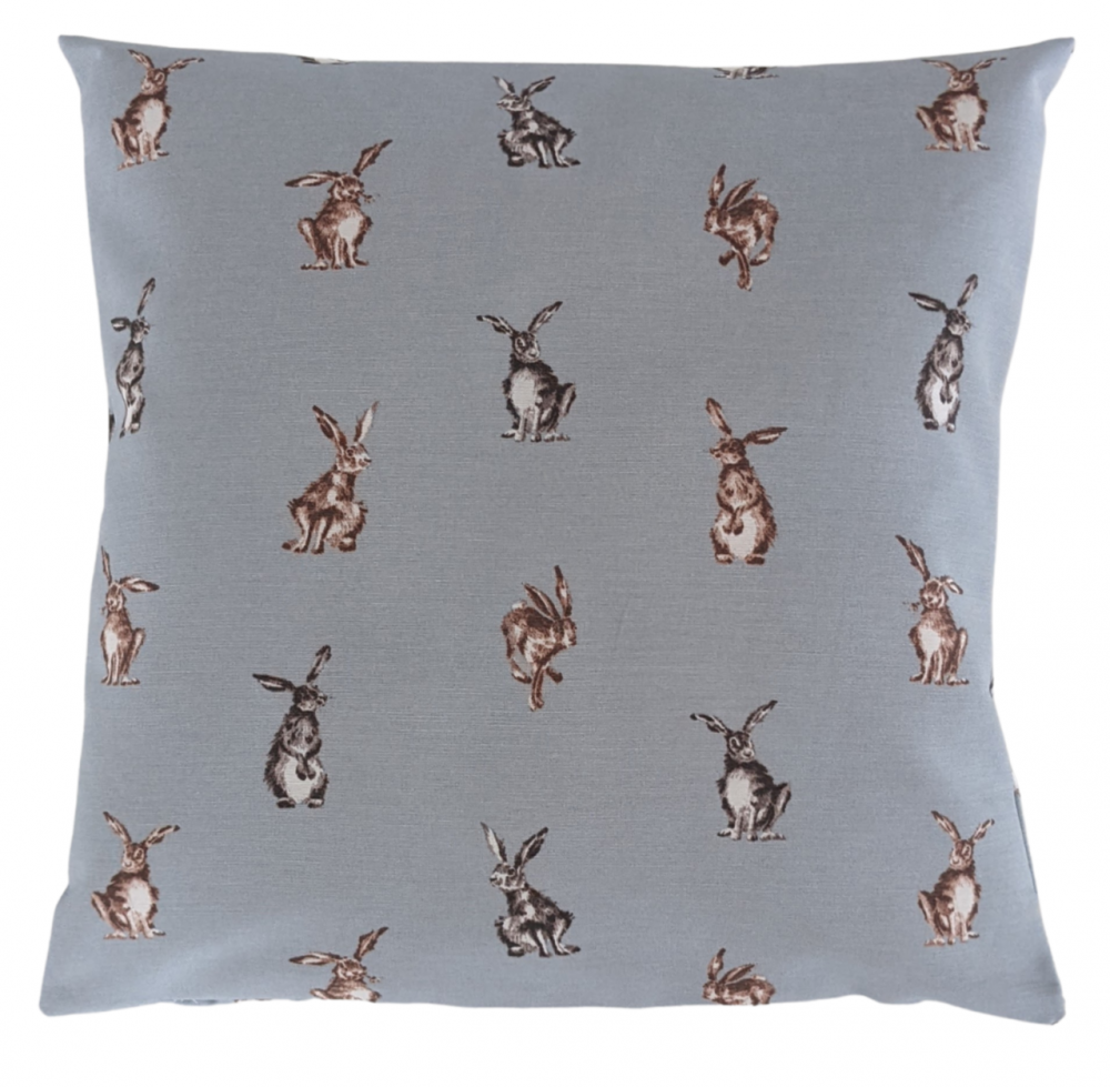 Blue/Grey Hare Cushion Cover 14'' 16'' 18'' 20'' 22'' 24'' 26''