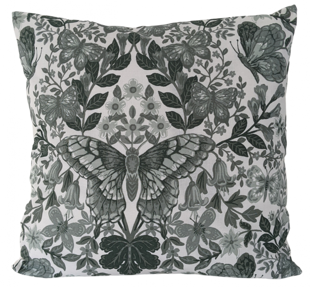 Botanical Butterfly Green Cushion 16''
