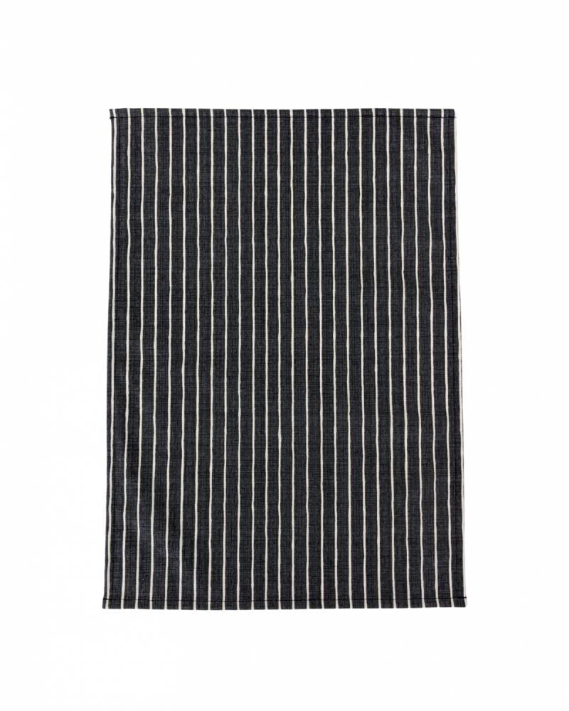 Charcoal Grey Stripe BCI Sustainable Cotton Tea Towel