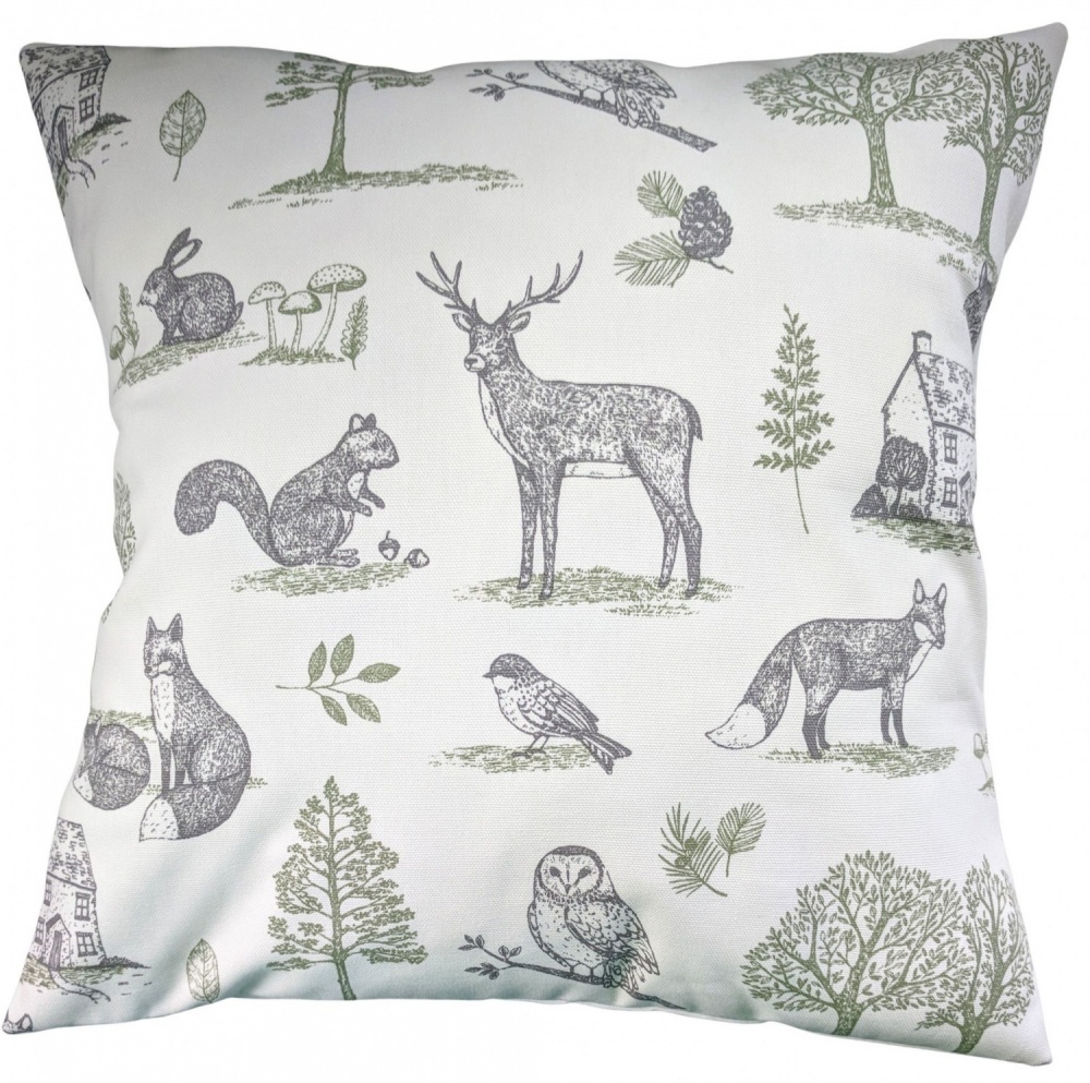 Cushion Cover in Clarke and Clarke Woodland New Forest 14'' 16'' 18'' 20'' 22'' 24'' 26''