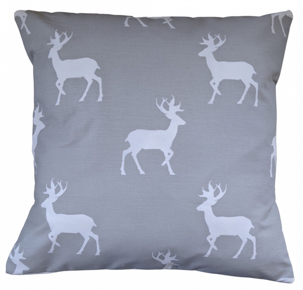 Cushion Cover in Laura Ashley Christmas Grey Stag 16''