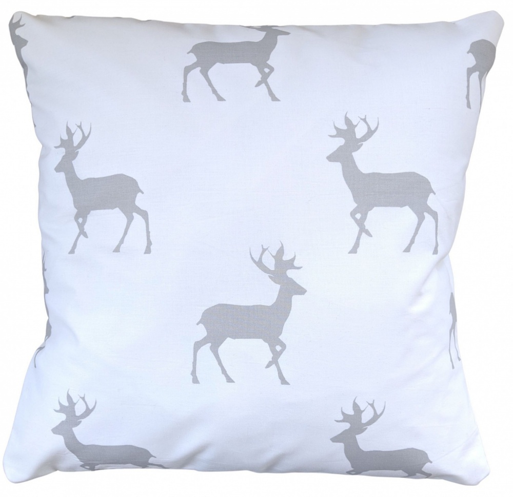 Cushion Cover in Laura Ashley Christmas Grey White Stag 16''
