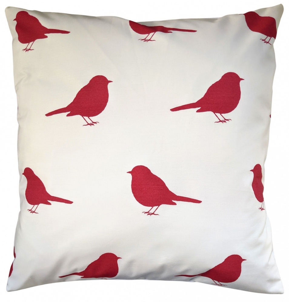Cushion Cover in Laura Ashley Cream and Red Robin