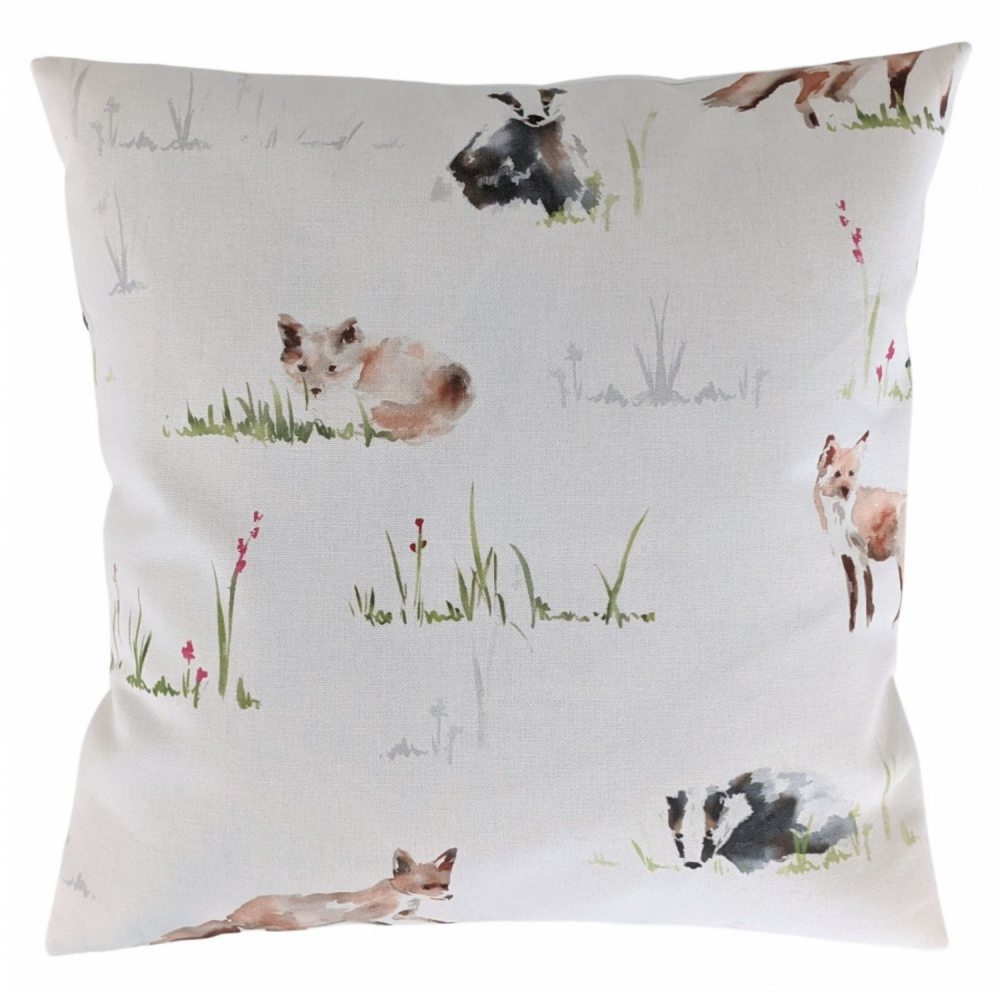 Fox and Bagder Cushion Cover 14'' 16'' 18'' 20'' 22'' 24'' 26''