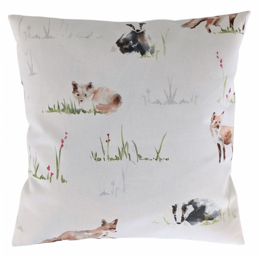 Fox and Badger Cushion Cover 14'' 16'' 18'' 20'' 22'' 24'' 26''