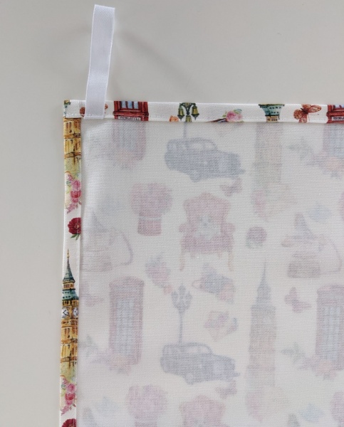 London Themed British Tea Towel White