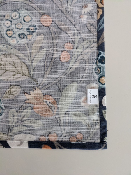 Navy and Orange Rabbits Tea Towel