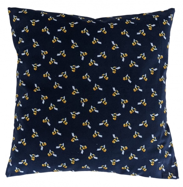 thumbnail image 2 of Bee Mine Cushion Cover – 16x16 Inch (40cm) Heavy Linen – Vintage Bumble Bee Decor 2 of 6