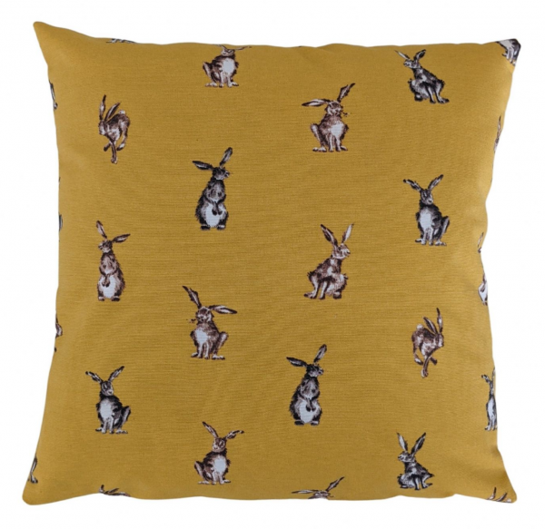 Ochre Mustard Yellow Hare Cushion Cover 14'' 16'' 18'' 20'' 22'' 24'' 26''