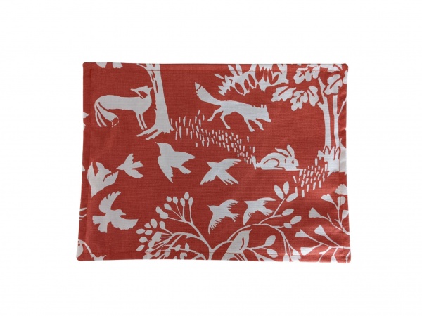 Orange Woodland Animals Fabric Place Mats