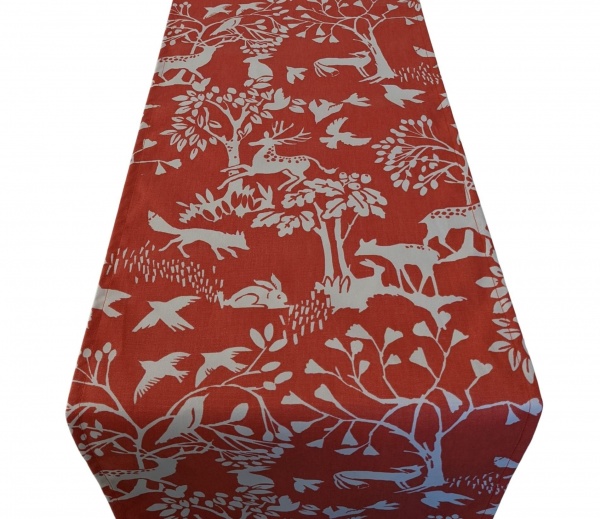 Orange Woodland Animals Table Runner 100-250cm