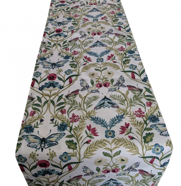 Purple and Blue Botanical Butterfly Table Runner 100-250cm