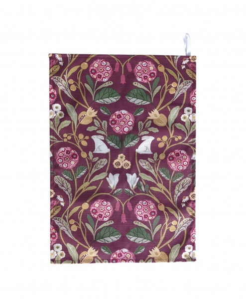 Purple Rabbits Tea Towel