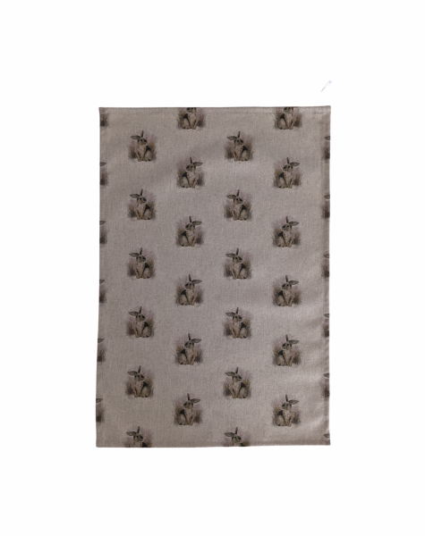 Rabbits Linen Look Tea Towel