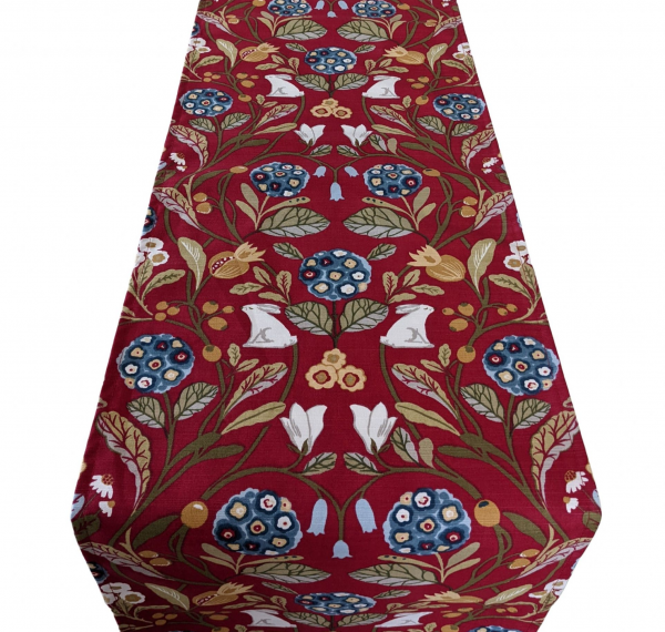 Red and Blue Rabbits Table Runner 100-250cm