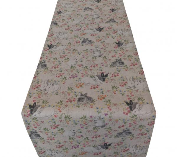 Spring Floral Rabbits Table Runner 100-250cm