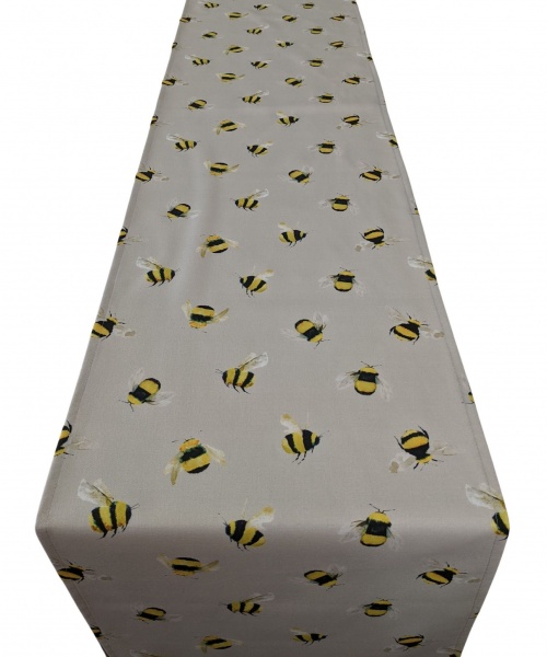 Table Runner in Clarke and Clarke Natural Bumble Bee