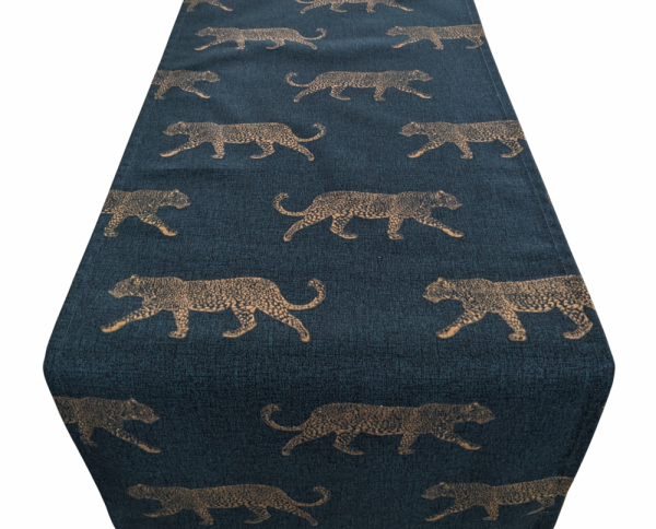 Teal and Gold Leopard Table Runner 100-250cm