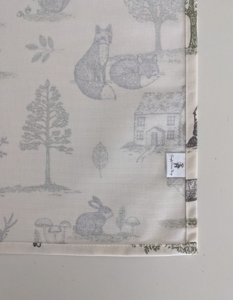 Woodland Animals Tea Towel Cream
