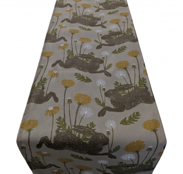 Yellow March Spring Hare Table Runner